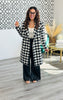 Black/White Tweed Double Button Coat (Reg. and Plus)