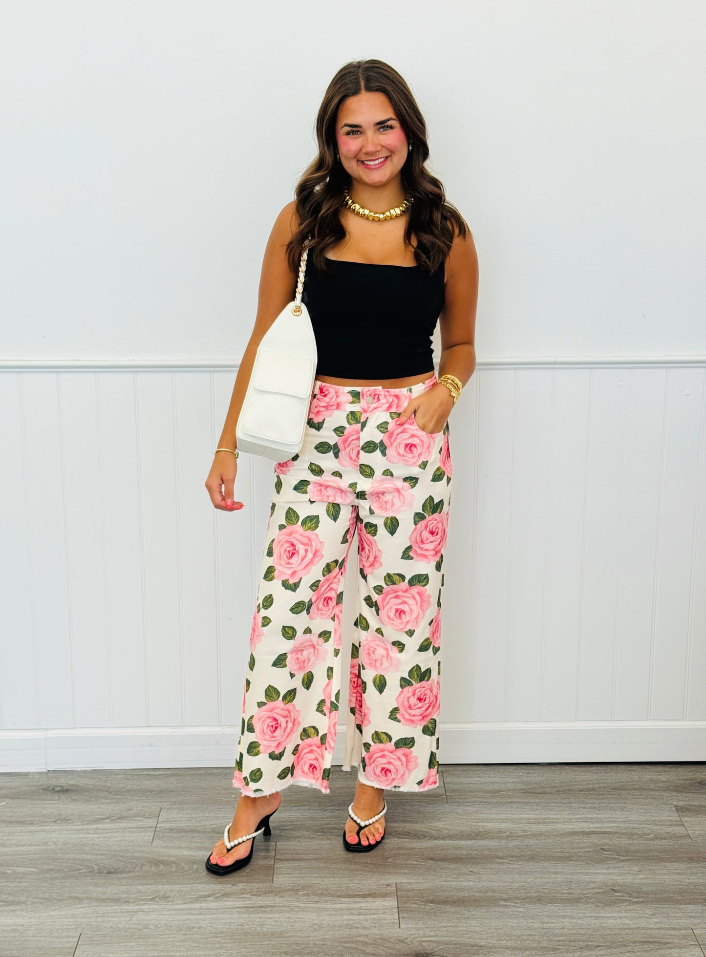 Pink Floral Trouser Pants (Reg.)