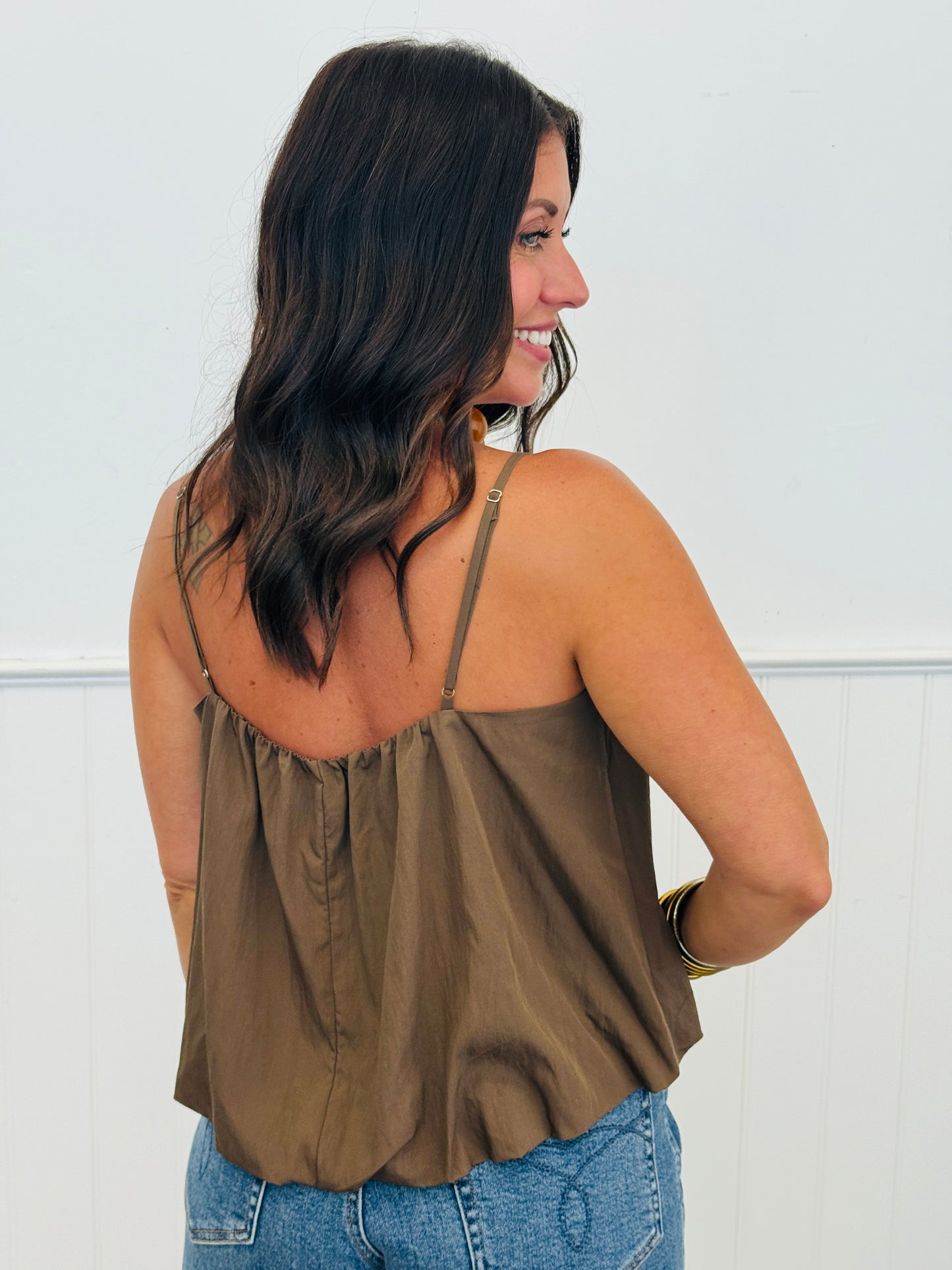 Bubble Hem Cami Tank Top (Reg.)-3 Colors