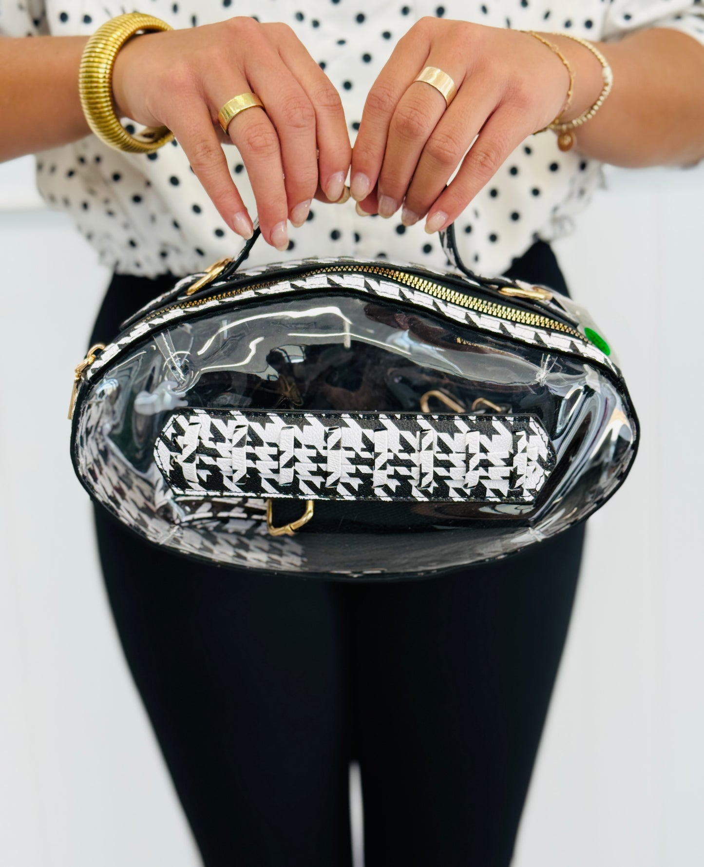 Houndstooth Clear Football Stadium Bag (4 colors)