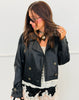 Faux Leather Waist Length Trench Coat (Reg.) - 3 Colors