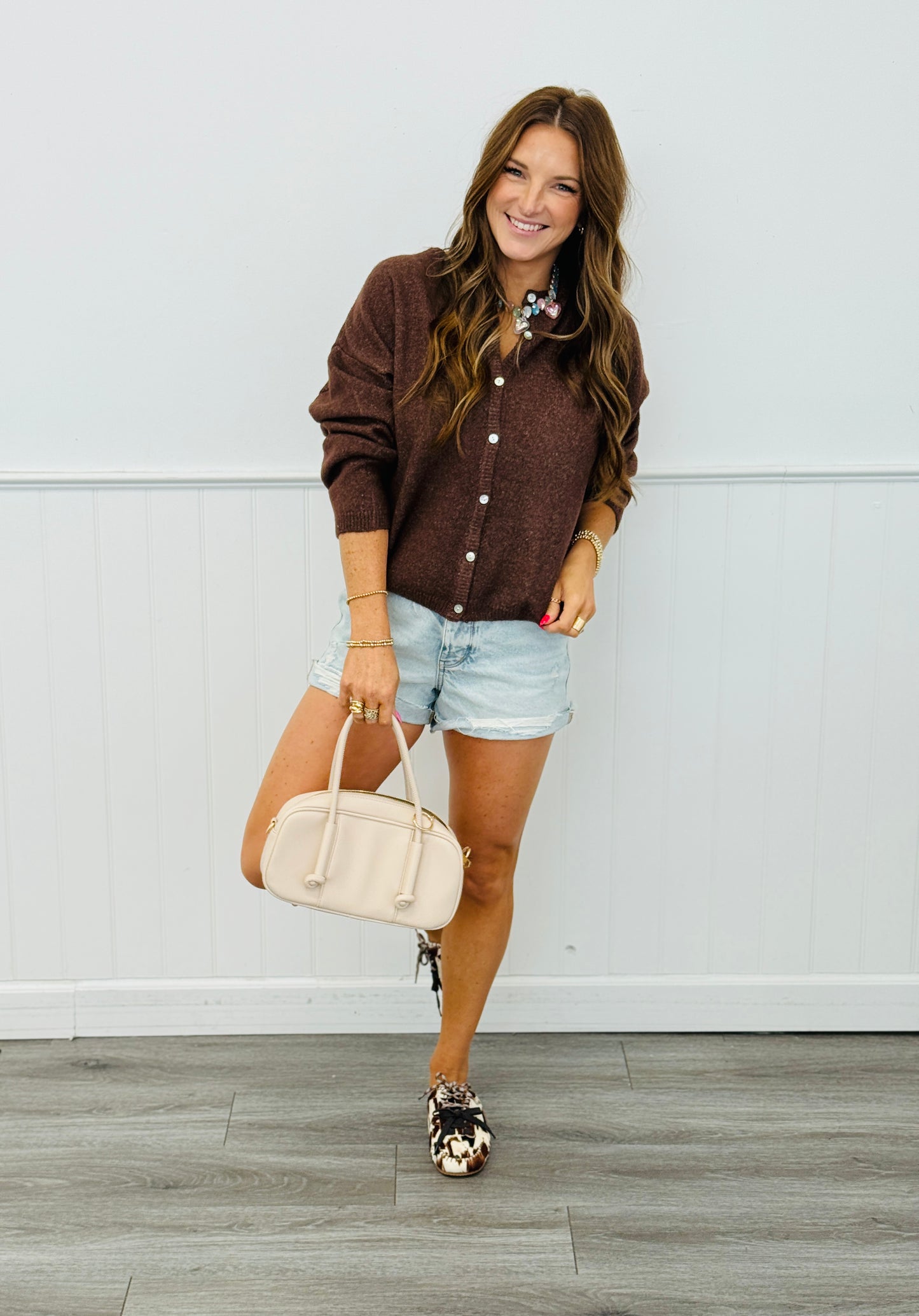 Brown Button Up Sweater Cardigan (Reg.)