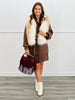 White/Taupe Faux Fur Vest (Reg & Plus)