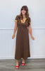 Brown Polka Dot & Lace Midi Dress (Reg. and Plus)