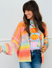 Neon Sorbet Drop Shoulder Open Front Cardigan (Reg.)