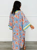 Lt. Blue Multi Floral Printed Kimono Cardigan (Reg. & Plus)