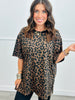 Leopard Rhinestone Short Sleeve Top (Reg. and Plus)