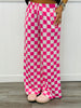 Pink/White Checkered Knit Pants (Reg & Plus)