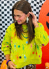 Queen Of Sparkles Lime Green Multi Skeleton Sweatshirt (Reg. and Plus)