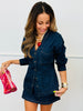 Dark Denim Long Sleeve Shirt (Reg & Plus)