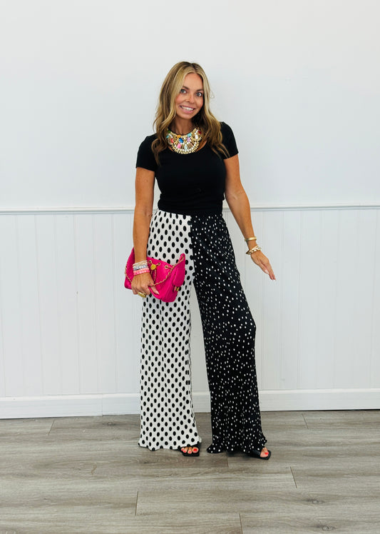 Mixed Polka Dot Pants (Reg. and Plus)