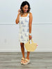 Ivory/Navy Print Mini Dress (Reg. & Plus)