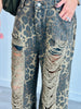 Leopard Distressed Pants (Reg.)