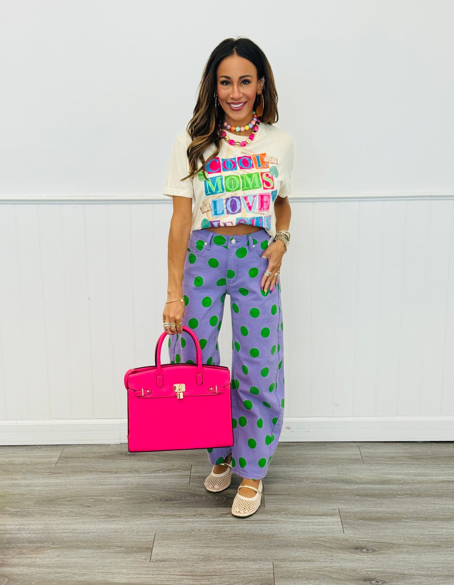 Purple Polka Dot Barrel Pants (Reg.)