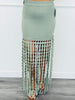 Knit Fringe Hem Detail Mini Skirt (Reg.) - 2 Colors