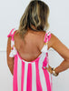 Pink & White Vertical Stripe Maxi Dress (Reg. & Plus)