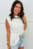 Ruched Asymmetric Hem Tank Top (Reg.)-3 Colors
