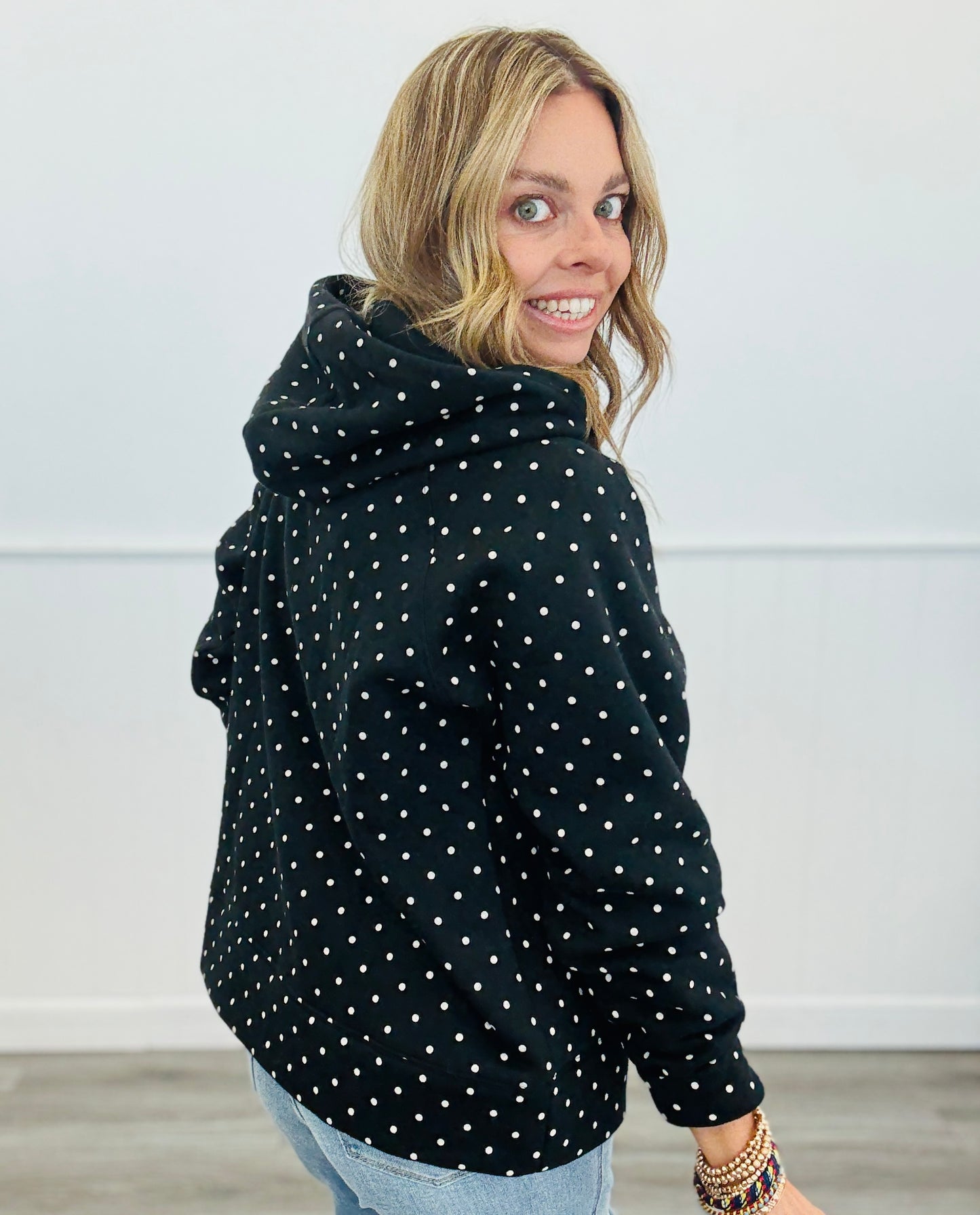 Black & Ivory Polka Dot Hoodie (Reg.)