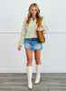 Blue/Butter Striped Button Up Sweater Cardigan (Reg.)