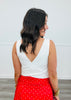 White Square Neck Top (Reg. and Plus)