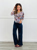 Crew Neck Floral Patchwork Mesh Top (Reg.)-3 Colors