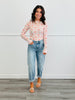 Heart Flocking Floral Mesh Top (Reg. and Plus)