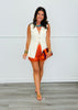 Cream Single Button Vest Top (Reg.)