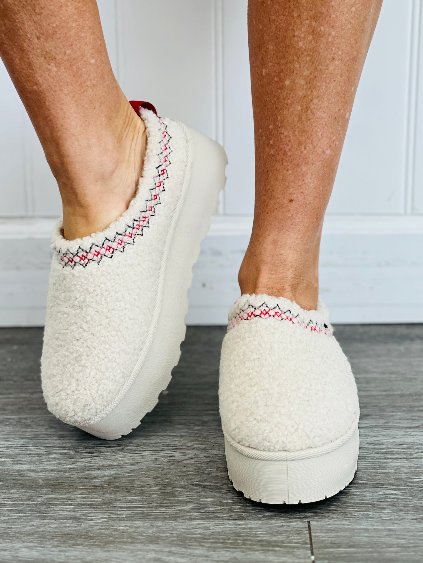 Cream Comfort Zone Slip On Platform Flats