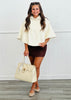 Cream Short Cape Coat (Reg & Plus)