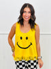 Yellow Big Smile Fringe Tank Top (Reg & Plus)
