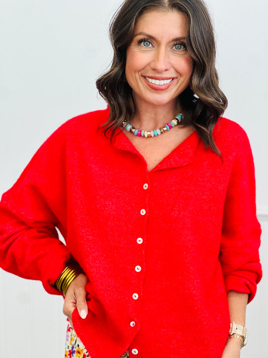 Red Gigi Cardigan (Reg.)