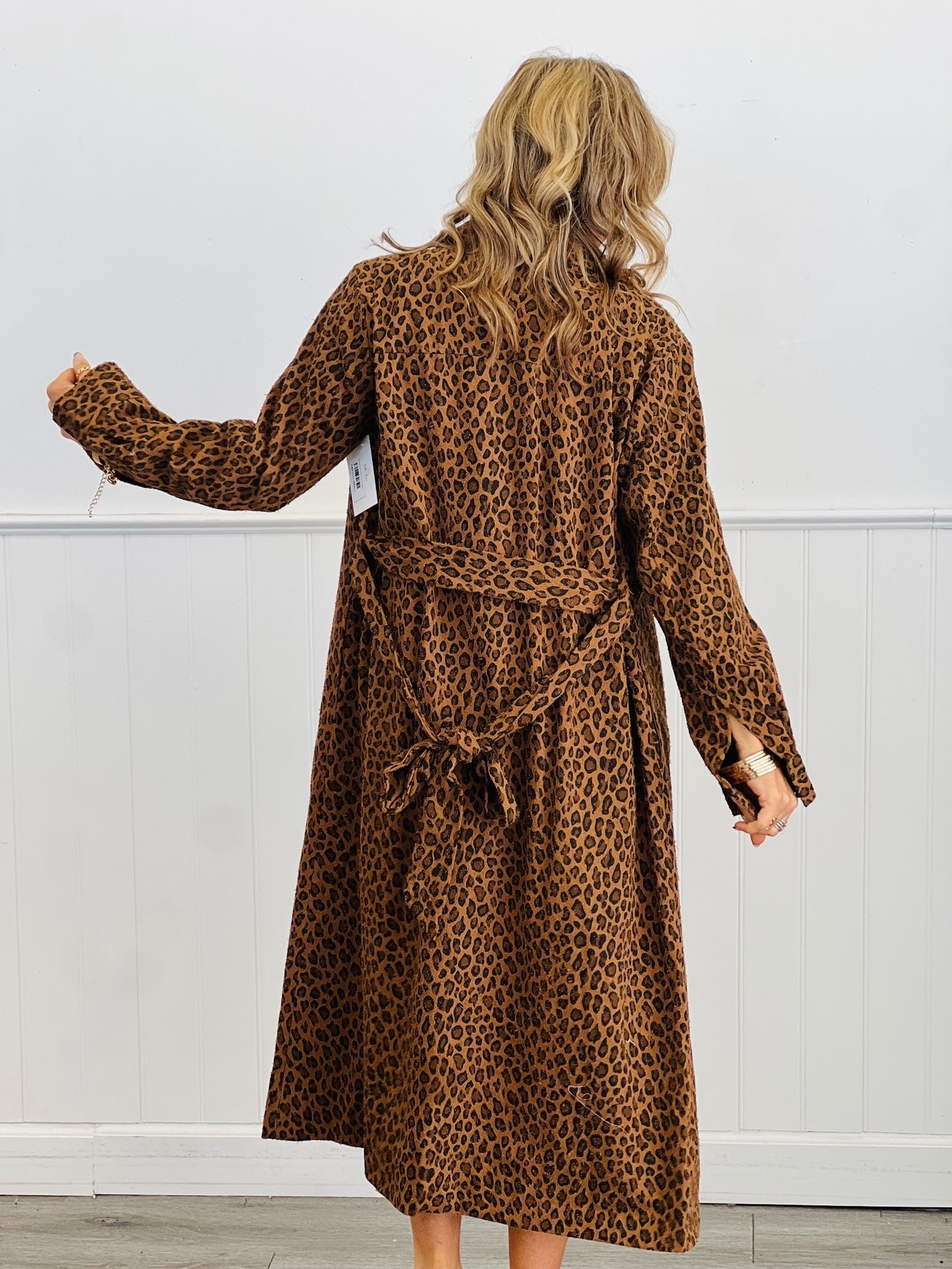 Caramel Cheetah Print Trench Coat (Reg.)