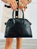 Black Croc Mini Rome Handbag