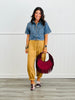 Camel Cotton Cropped Barrel Pants (Reg & Plus)