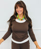 Heavy Ribbed Boat Neck Top (Reg.) - 2 Colors