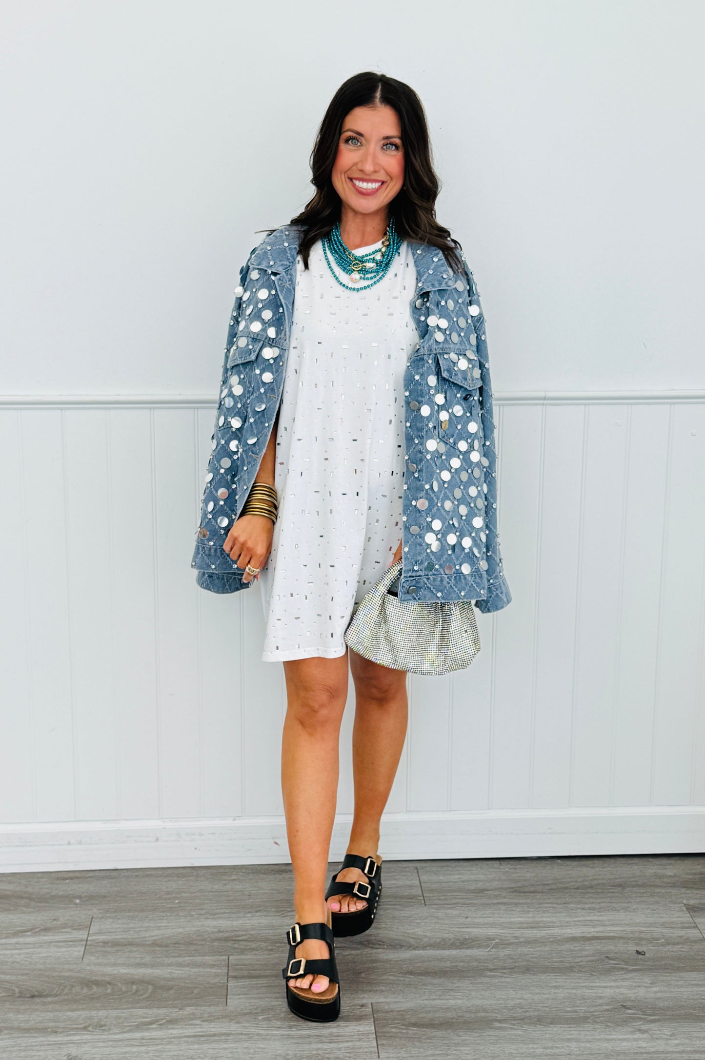 White Multi Rhinestones Top (Reg.)