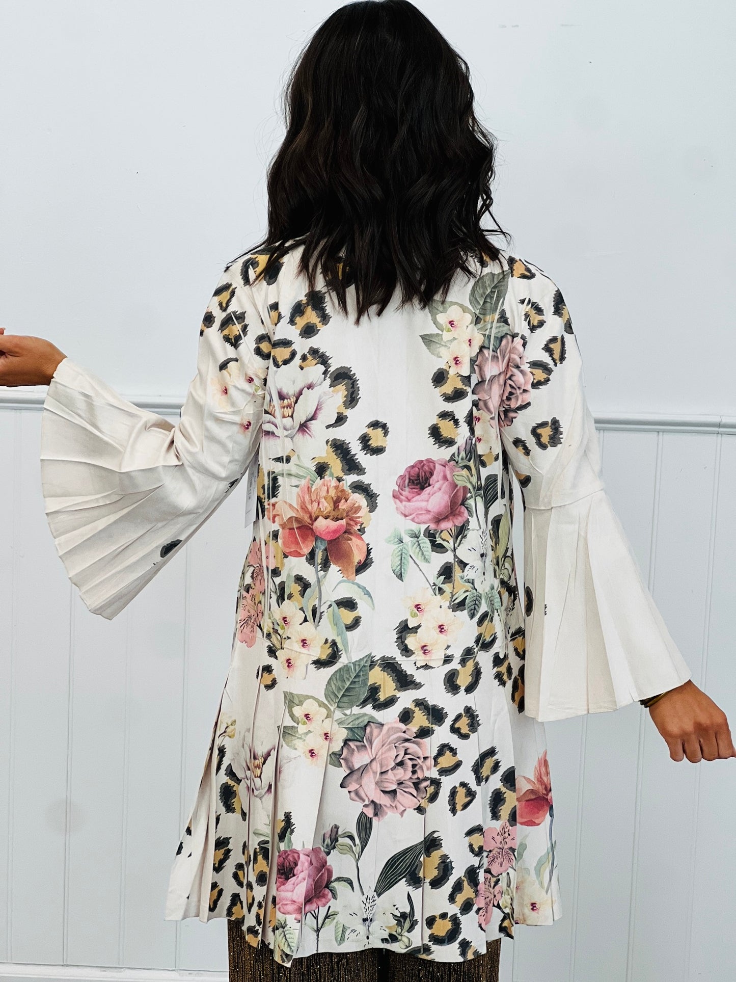 Leopard Floral Faux Suede Blazer (Reg. and Plus)