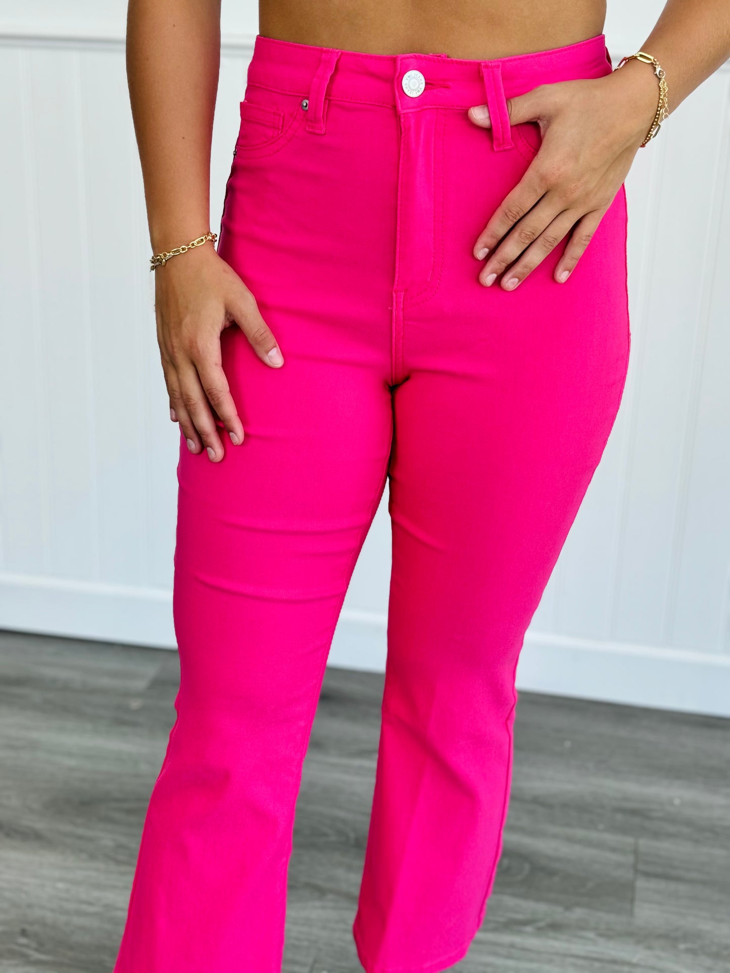 Fiery Coral Hyperstretch Cropped Kick Flare Pants (Reg. and Plus)