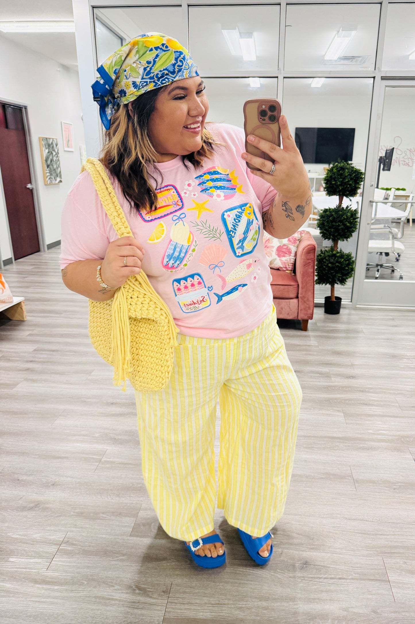 Pink Multi Sardines Graphic Tee (Reg. and Plus)