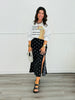 Polka Dot Side Slit Midi Skirt (Reg.)-2 Colors