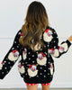 Queen Of Sparkles Black & White Polka Dot Santa Sweater (Reg. & Plus)