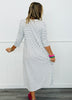 Ivory Carefree Striped Midi Dress (Reg & Plus)