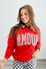 Red Plaid Amour Graphic Sweatshirt (Reg.)