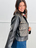 Washed Black Faux Leather Jacket (Reg & Plus)