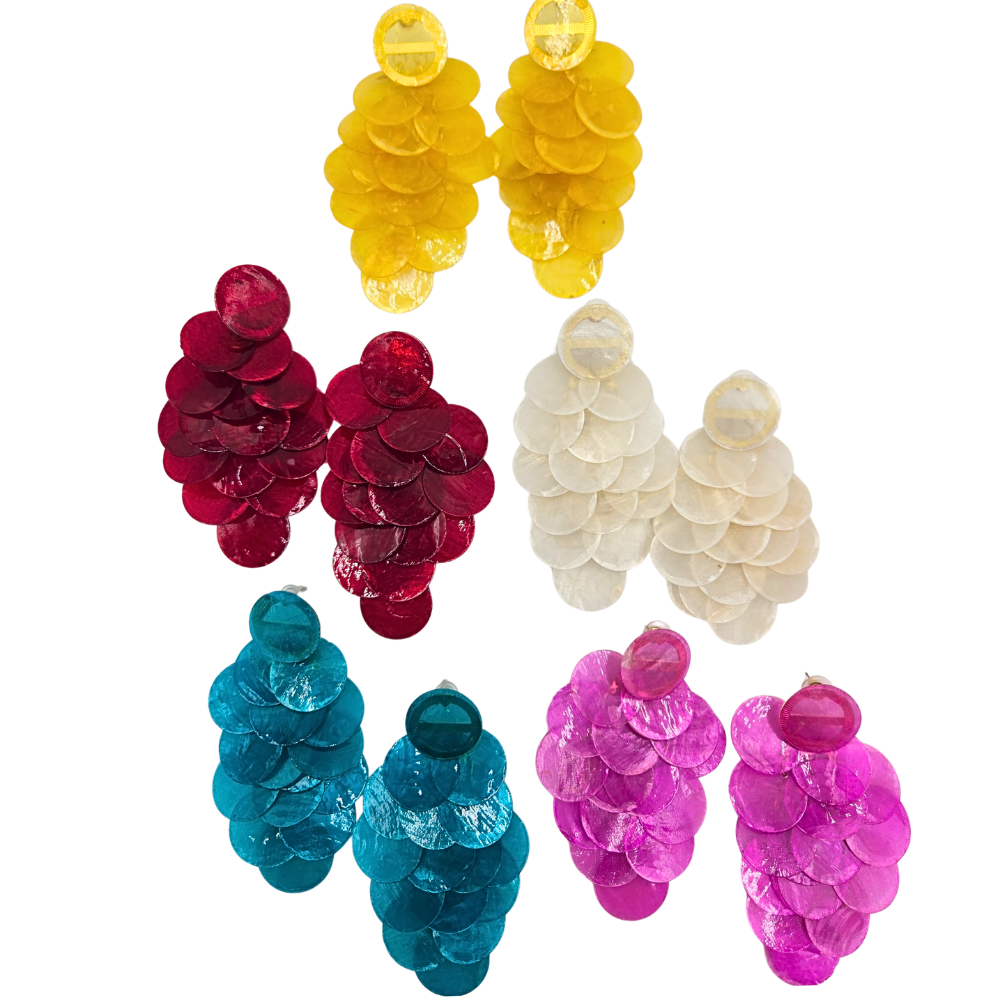 Disk Chandelier Earrings (5 Colors)