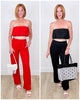 Texture Bubble Tube Top & Pants Set (Reg.)-2 Colors