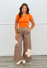 Mocha Floral Patch Pants (Reg & Plus)