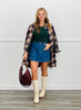 Taupe Combo Plaid Oversized Button Down Top (Reg.)
