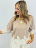 Scallop Lace Trim Pullover Top (Reg.)-4 Colors