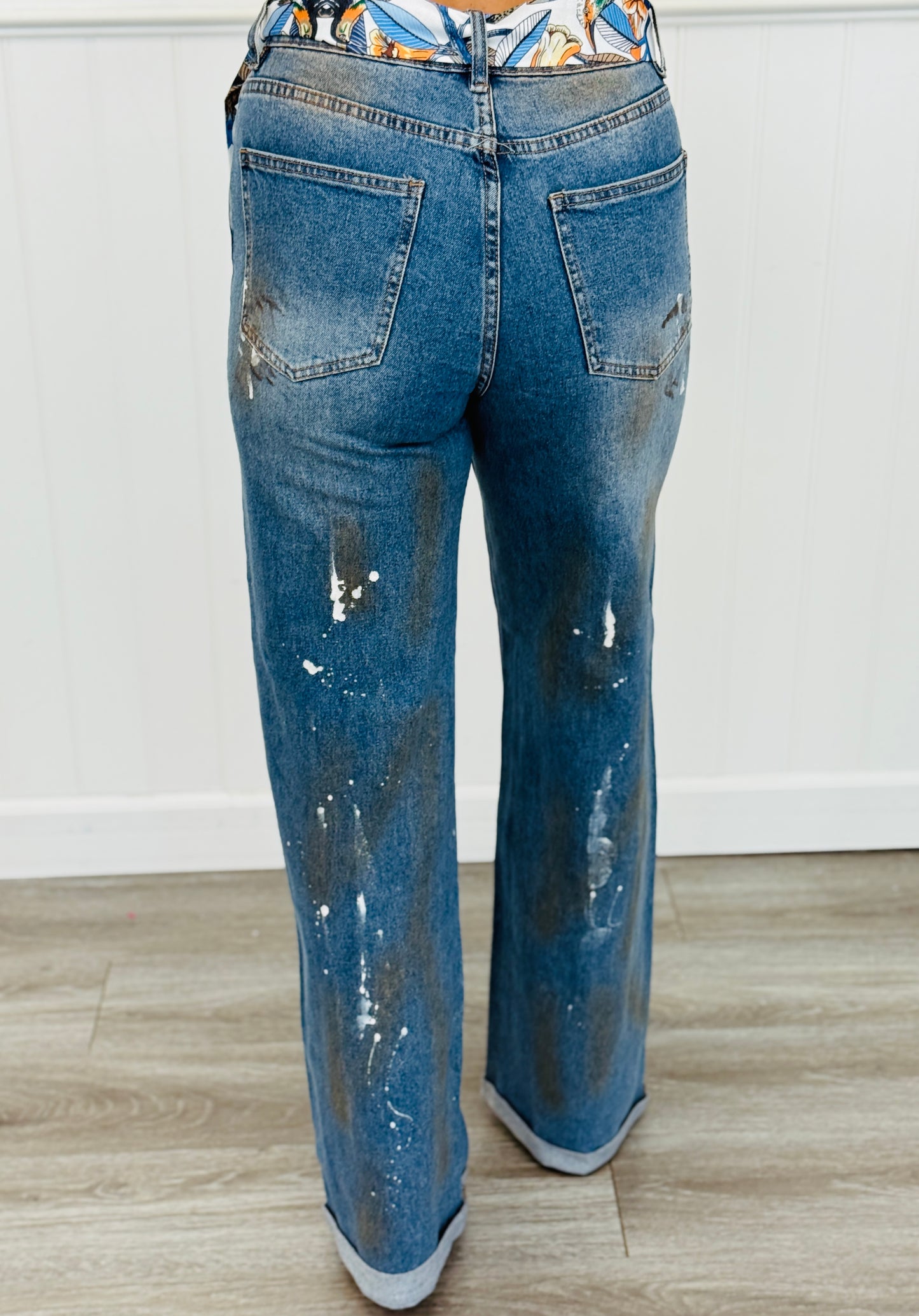 Denim Rhinestone Studded Pants (Reg.)